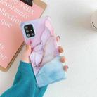 Four Corners Anti-Shattering Flow Gold Marble IMD Phone Back Cover Case For Samsung Galaxy A51(4G)(Purple Blue DL3) - 1