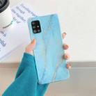 Four Corners Anti-Shattering Flow Gold Marble IMD Phone Back Cover Case For Samsung Galaxy S20 Plus(Sky Blue DL8) - 1