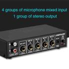 B054 4-Channel Microphone Mixer Support Stereo Output With Reverb Treble And Bass Adjustment, USB 5V Power Supply, US Plug - 2