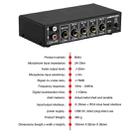 B054 4-Channel Microphone Mixer Support Stereo Output With Reverb Treble And Bass Adjustment, USB 5V Power Supply, US Plug - 3