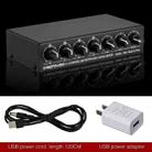 B054 4-Channel Microphone Mixer Support Stereo Output With Reverb Treble And Bass Adjustment, USB 5V Power Supply, US Plug - 6