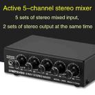 B055 5-Channel Active Stereo Mixer Multi-Channel Mixer with Independent Volume Adjustment  & USB 5V Power Output & Headphone Monitoring, US Plug - 7