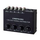 1-In 4-Out Front Stereo Signal Amplifier, Independent Output Volume Adjustment RCA Interface No Loss  Allocator, US Plug - 2