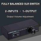 2-In 1-Out XLR Switcher Fully Balanced Passive Pre-Active Speaker Lossless Volume Control Switcher - 8