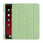 Multi-folding Surface PU Leather Matte Anti-drop Protective TPU Case with Pen Slot for iPad Air 2022 / 2020 10.9(Light Green) - 1
