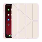 Multi-folding Surface PU Leather Matte Anti-drop Protective TPU Case with Pen Slot for iPad Air 2022 / 2020 10.9(Light Pink) - 1