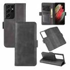 For Samsung Galaxy S21 Ultra 5G Dual-side Magnetic Buckle Horizontal Flip Leather Case with Holder & Card Slots & Wallet(Black) - 1