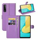 For LG Stylo 7 5G Litchi Texture Horizontal Flip Protective Case with Holder & Card Slots & Wallet(Purple) - 1