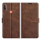 Retro Calf Pattern Buckle Card Wallet Left and Right Flip Phone Holster with Bracket Function For Motorola E7 Power(Dark Brown) - 1