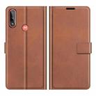 Retro Calf Pattern Buckle Card Wallet Left and Right Flip Phone Holster with Bracket Function For Motorola E7 Power(Light Brown) - 1