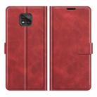 Retro Calf Pattern Buckle Card Wallet Left and Right Flip Phone Holster with Bracket Function For Motorola G Power 2021(Red) - 1