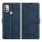 Retro Calf Pattern Buckle Card Wallet Left and Right Flip Phone Holster with Bracket Function For Motorola G30 / G10(Blue) - 1