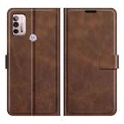 Retro Calf Pattern Buckle Card Wallet Left and Right Flip Phone Holster with Bracket Function For Motorola G30 / G10(Dark Brown) - 1