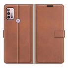 Retro Calf Pattern Buckle Card Wallet Left and Right Flip Phone Holster with Bracket Function For Motorola G30 / G10(Light Brown) - 1