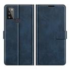 Retro Calf Pattern Buckle Card Wallet Left and Right Flip Phone Holster with Bracket Function For Alcatel 1S 2021 /3L 2021(Blue) - 1