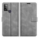Retro Calf Pattern Buckle Card Wallet Left and Right Flip Phone Holster with Bracket Function For Alcatel 1S 2021 /3L 2021(Gray) - 1