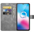 Retro Calf Pattern Buckle Card Wallet Left and Right Flip Phone Holster with Bracket Function For Alcatel 1S 2021 /3L 2021(Gray) - 2