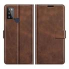 Retro Calf Pattern Buckle Card Wallet Left and Right Flip Phone Holster with Bracket Function For Alcatel 1S 2021 /3L 2021(Dark Brown) - 1