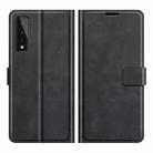 Retro Calf Pattern Buckle Card Wallet Left and Right Flip Phone Holster with Bracket Function For  LG Stylo 7 5G(Black) - 1