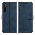 Retro Calf Pattern Buckle Card Wallet Left and Right Flip Phone Holster with Bracket Function For  LG Stylo 7 5G(Blue) - 1