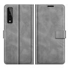 Retro Calf Pattern Buckle Card Wallet Left and Right Flip Phone Holster with Bracket Function For  LG Stylo 7 5G(Gray) - 1