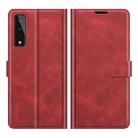 Retro Calf Pattern Buckle Card Wallet Left and Right Flip Phone Holster with Bracket Function For  LG Stylo 7 5G(Red) - 1