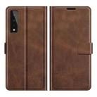 Retro Calf Pattern Buckle Card Wallet Left and Right Flip Phone Holster with Bracket Function For  LG Stylo 7 5G(Dark Brown) - 1