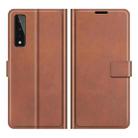 Retro Calf Pattern Buckle Card Wallet Left and Right Flip Phone Holster with Bracket Function For  LG Stylo 7 5G(Light Brown) - 1