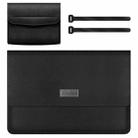 Litchi Pattern PU Leather Waterproof Ultra-thin Protection Liner Bag Briefcase Laptop Carrying Bag for 13-14 inch Laptops(BLACK) - 1