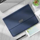 Litchi Pattern PU Leather Waterproof Ultra-thin Protection Liner Bag Briefcase Laptop Carrying Bag for 13-14 inch Laptops(Navy blue) - 1