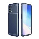 For OPPO Find X3 Neo Carbon Fiber Texture Shockproof TPU Case(Blue) - 1