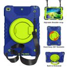 For iPad 10.2 2021 / 2020 / 2019 PC + Silicone Shockproof Combination Case with 360 Degree Rotating Holder & Handle & Shoulder Strap(Dark Blue+Green) - 1