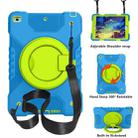 For iPad 10.2 2021 / 2020 / 2019 PC + Silicone Shockproof Combination Case with 360 Degree Rotating Holder & Handle & Shoulder Strap(Blue+Green) - 1