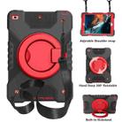 For iPad 10.2 2021 / 2020 / 2019 PC + Silicone Shockproof Combination Case with 360 Degree Rotating Holder & Handle & Shoulder Strap(Black+Red) - 1