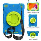 PC + Silicone Shockproof Combination Case with 360 Degree Rotating Holder & Handle & Shoulder Strap For iPad mini 5 / mini 4(Blue+Green) - 1