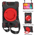 For Samsung Galaxy Tab A 10.1 T510 / T515 PC + Silicone Shockproof Combination Case with 360 Degree Rotating Holder & Handle & Shoulder Strap(Black+red) - 1