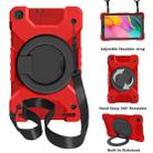 For Samsung Galaxy Tab A 10.1 T510 / T515 PC + Silicone Shockproof Combination Case with 360 Degree Rotating Holder & Handle & Shoulder Strap(Red+Black) - 1