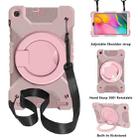 For Samsung Galaxy Tab A 10.1 T510 / T515 PC + Silicone Shockproof Combination Case with 360 Degree Rotating Holder & Handle & Shoulder Strap(Rose Gold) - 1