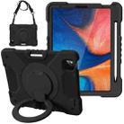 For iPad Pro 11 (2018/2020) PC + Silicone Shockproof Combination Tablet Case with 360 Degree Rotating Holder & Handle & Shoulder Strap(Black+Black) - 2