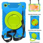 For Samsung Tab A7 10.4 (2020) T500/T505 PC + Silicone Shockproof Combination Case with 360 Degree Rotating Holder & Handle & Shoulder Strap(Blue+Grass Green) - 1