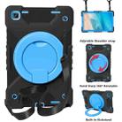 For Samsung Tab A7 10.4 (2020) T500/T505 PC + Silicone Shockproof Combination Case with 360 Degree Rotating Holder & Handle & Shoulder Strap(Black+Blue) - 1