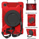 For Samsung Tab A7 10.4 (2020) T500/T505 PC + Silicone Shockproof Combination Case with 360 Degree Rotating Holder & Handle & Shoulder Strap(Red+Black) - 1