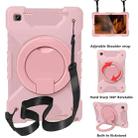 For Samsung Tab A7 10.4 (2020) T500/T505 PC + Silicone Shockproof Combination Case with 360 Degree Rotating Holder & Handle & Shoulder Strap(Rose Gold+Rose Gold) - 1