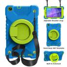 For Samsugn Galaxy Tab A 8.0 (2019) T290/T295 PC + Silicone Shockproof Combination Case with 360 Degree Rotating Holder & Handle & Shoulder Strap(Blue+Grass Green) - 1