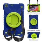 For Samsugn Galaxy Tab A 8.0 (2019) T290/T295 PC + Silicone Shockproof Combination Case with 360 Degree Rotating Holder & Handle & Shoulder Strap(Navy Blue+Grass Green) - 1