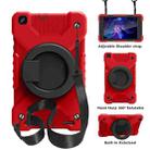 For Samsugn Galaxy Tab A 8.0 (2019) T290/T295 PC + Silicone Shockproof Combination Case with 360 Degree Rotating Holder & Handle & Shoulder Strap(Red+Black) - 1