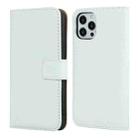 For iPhone 12 mini Plain Texture Cowhide Leather Horizontal Flip Case with Magnetic Clasp & Holder & Card Slots & Wallet (White) - 1