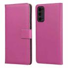 Plain Texture Cowhide Leather Horizontal Flip Case with Magnetic Clasp & Holder & Card Slots & Wallet For Samsung Galaxy S20 FE(Rose Red) - 1