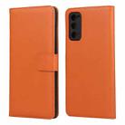 Plain Texture Cowhide Leather Horizontal Flip Case with Magnetic Clasp & Holder & Card Slots & Wallet For Samsung Galaxy S20 FE(Orange) - 1