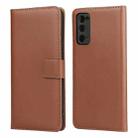 Plain Texture Cowhide Leather Horizontal Flip Case with Magnetic Clasp & Holder & Card Slots & Wallet For Samsung Galaxy S20 FE(Brown) - 1
